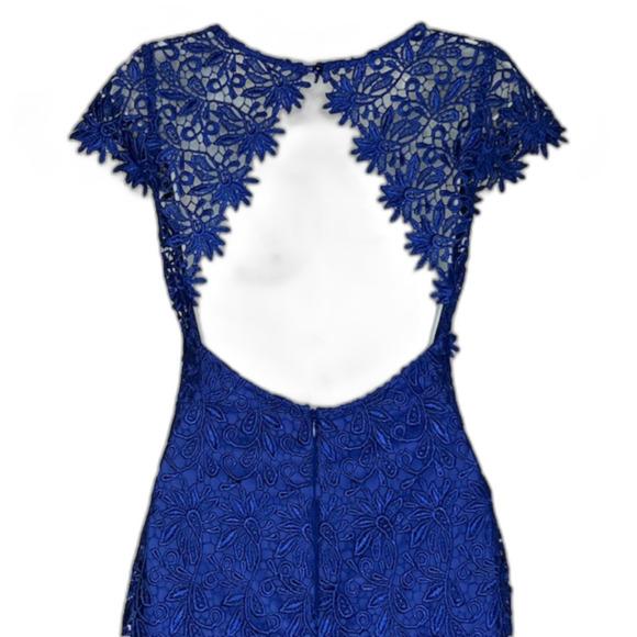 RUBBER DUCKY LULU'S SEXY "SUITE LIFE" ROYAL BLUE LACE BACKLESS DRESS SIZE MEDIUM - Picture 9 of 14